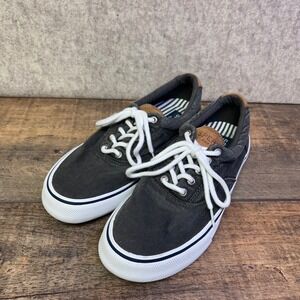 Sperry Top Sider Men's Striper II Canvas Sneakers Dark Gray Size 9